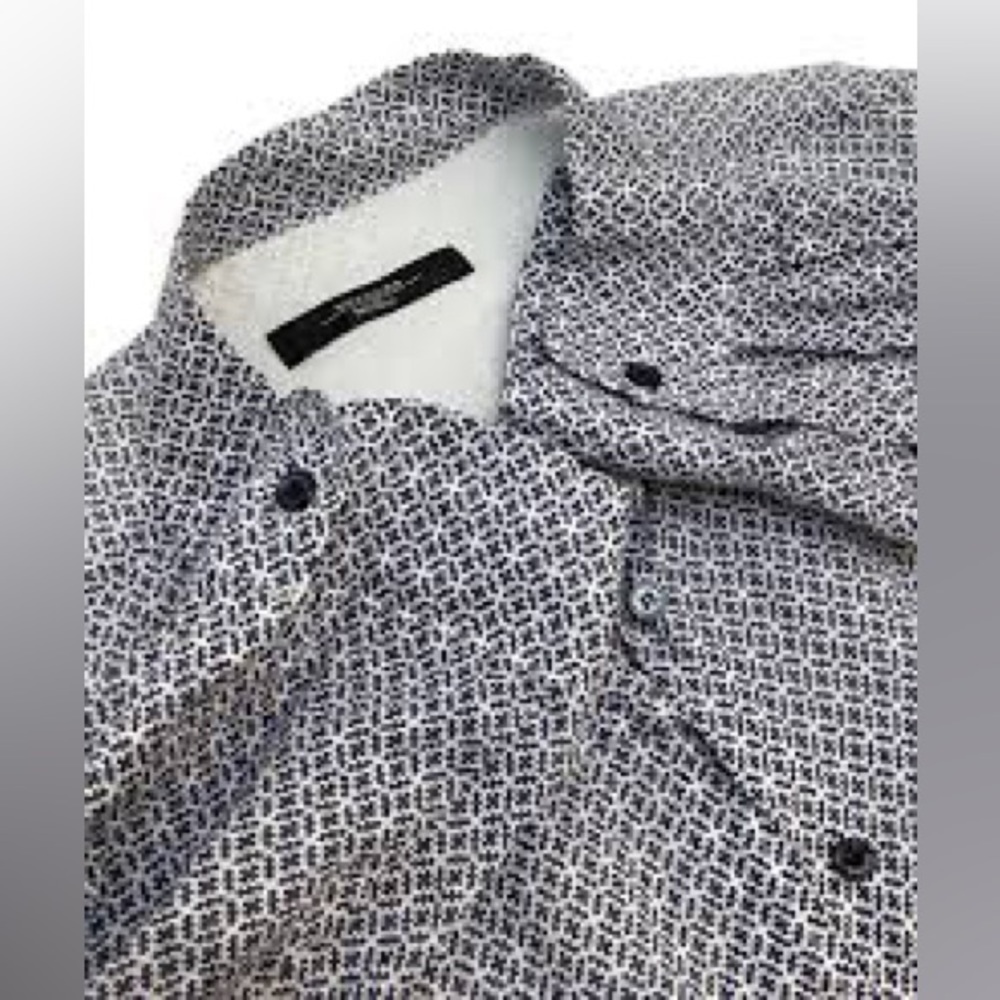 MaxMara Weekend Printed Button Down Shirt in Navy White Medium
